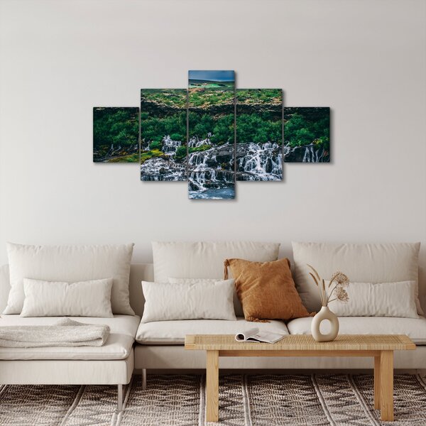Obraz wodospadów w przyrodzie (125x70 cm)