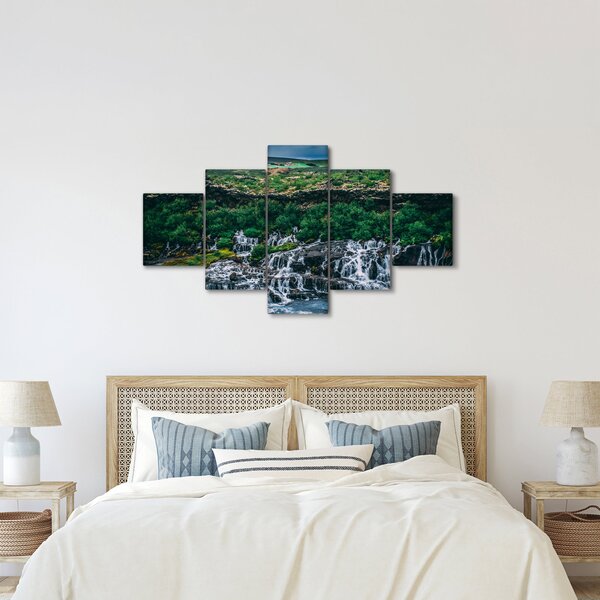 Obraz wodospadów w przyrodzie (125x70 cm)