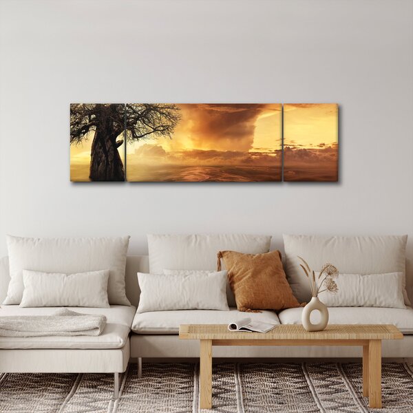 Obraz pomarańczowych chmur (170x50 cm)