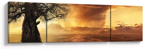 Obraz pomarańczowych chmur (170x50 cm)