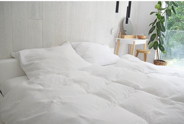 Biała muślinowa pościel jednoosobowa 140x200 cm Plain Muslin – Butter Kings