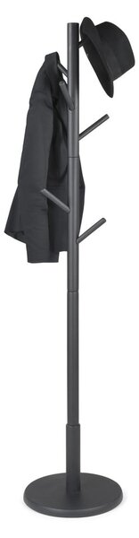 Czarny wieszak z litego drewna kauczukowego ø 36x170 cm Bro – Spinder Design