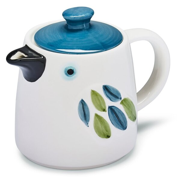 Biało-niebieski ceramiczny dzbanek do herbaty Forest Birds – Cooksmart ®