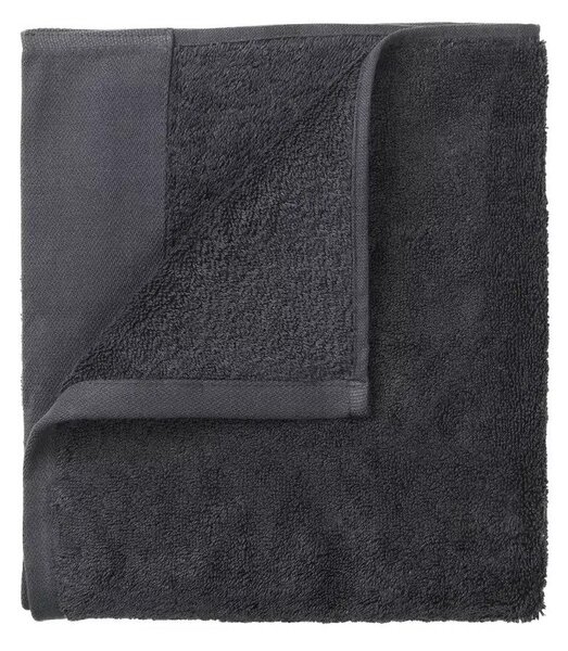 Antracytowe ręczniki z bawełny organicznej frotte zestaw 2 szt. 30x50 cm Riva – Blomus