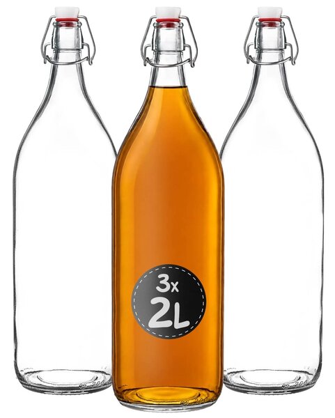 Szklana butelka do nalewek 2000 ml, 3 szt