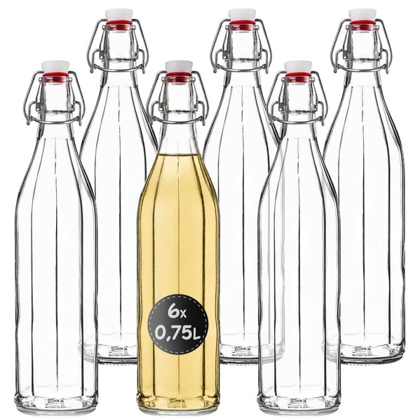 Szklana butelka Tore z korkiem na oliwę 0,75L 6 szt