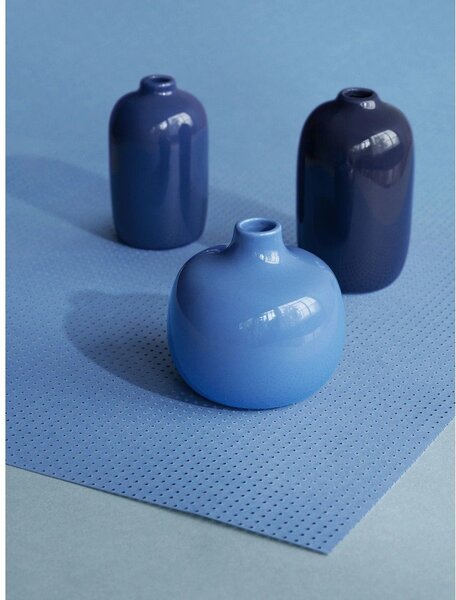 Niebieskie ceramiczne wazony zestaw 3 szt. (wysokość 9 cm) Ceola – Blomus