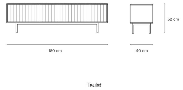 Czarna szafka pod TV 180x52 cm Sierra – Teulat