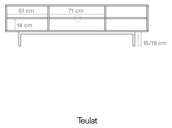 Czarna szafka pod TV 180x52 cm Sierra – Teulat