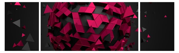 Obraz abstrakcji 3D (170x50 cm)