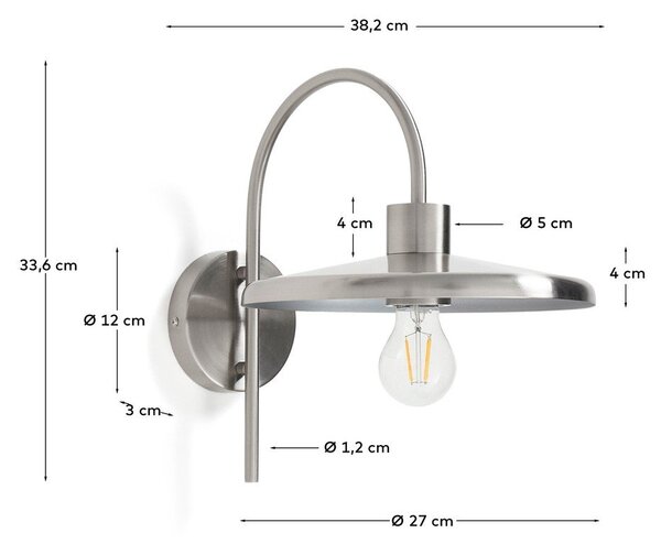 Kinkiet w kolorze srebra ø 27 cm Nuvira – Kave Home