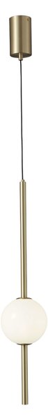 Melkita - lampa LED wisząca złoty 58cm - mleczna kula