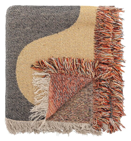 Brązowy koc z bawełny z recyklingu 130x160 cm Arni – Bloomingville