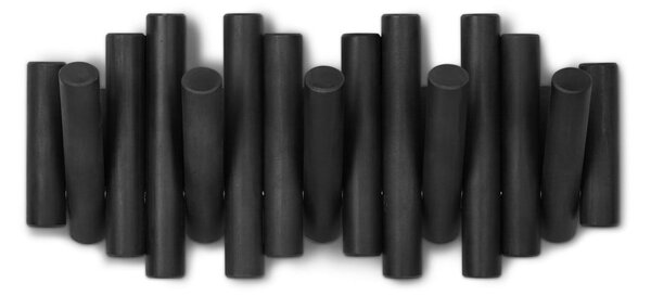 Czarny wieszak ścienny z drewna sosnowego Picket – Umbra