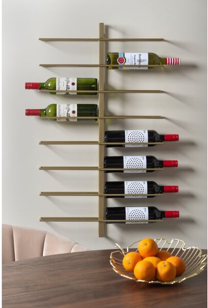 Wiszący metalowy regał na wino w kolorze złota liczba butelek 16 Dual – PT LIVING