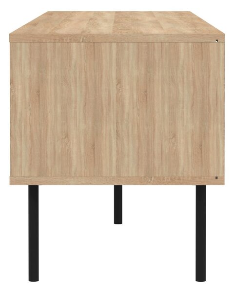 Czarna szafka pod TV w dekorze dębu 165x40 cm Ampère – TemaHome