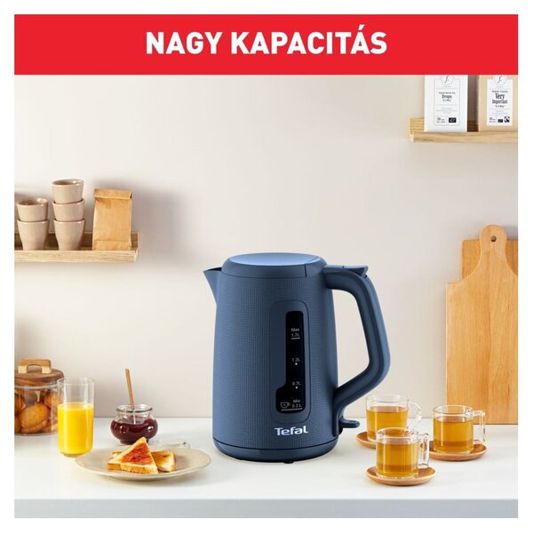 Ciemnoniebieski plastikowy czajnik elektryczny 1,7 l KO2M0410 – Tefal