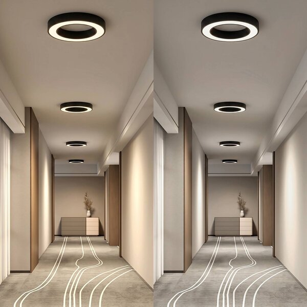 Lampa sufitowa Sharelyn Arcchio, możliwość ściemniania, czarny, kuchnia, aluminium, nowoczesny