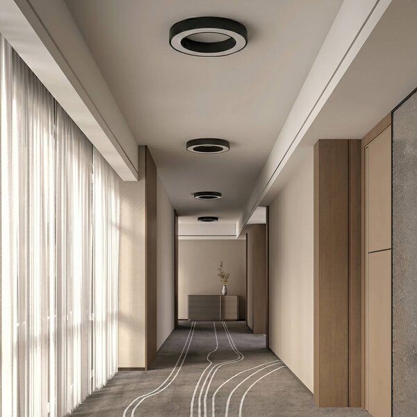 Lampa sufitowa Sharelyn Arcchio, możliwość ściemniania, czarny, kuchnia, aluminium, nowoczesny