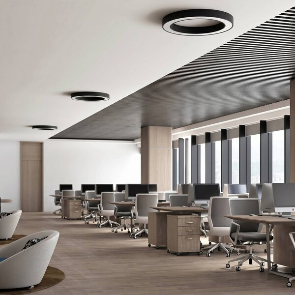 Lampa sufitowa LED Sharelyn Arcchio, możliwość ściemniania, czarny, kuchnia, aluminium, nowoczesny