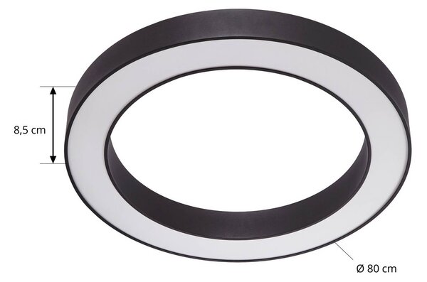 Lampa sufitowa LED Sharelyn Arcchio, możliwość ściemniania, czarny, kuchnia, aluminium, nowoczesny