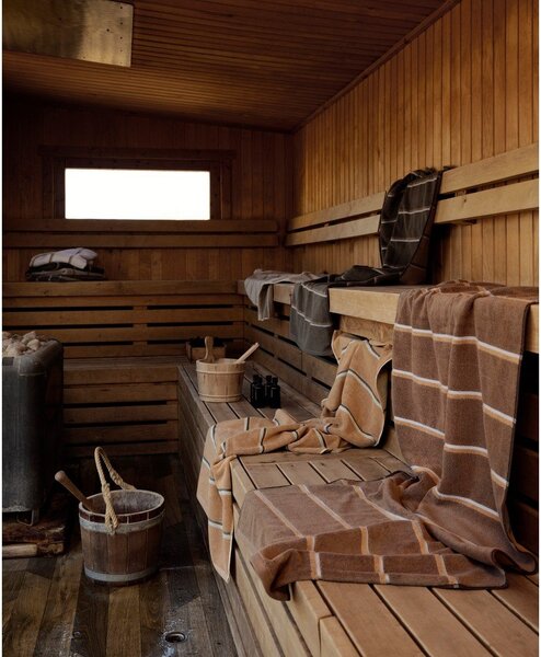 Czarno-jasnoszary bawełniany ręcznik 50x100 cm Sauna – Zone