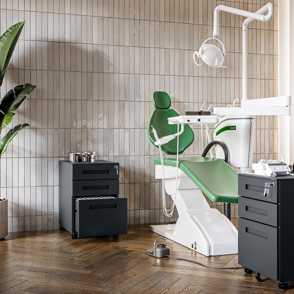 Kontenerek pod biurko KATE 390 x 600 x 500 mm, antracytowy