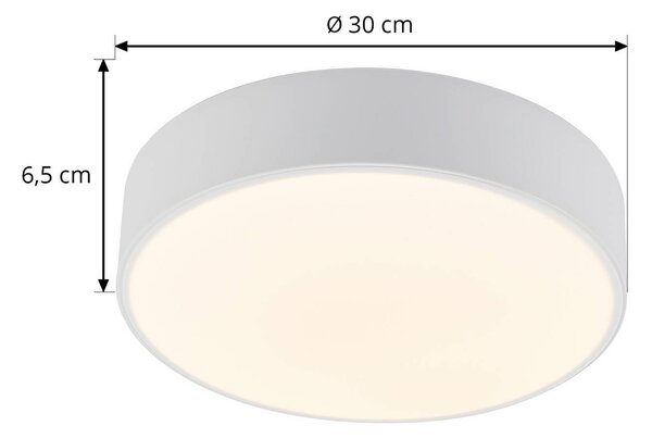 Lampa sufitowa LED Simera Lindby, możliwość ściemniania, biały / opal, salon / jadalnia, tworzywo sztuczne, nowoczesny