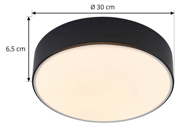 Lampa sufitowa LED Simera Lindby, możliwość ściemniania, czarny, salon / jadalnia, tworzywo sztuczne, nowoczesny