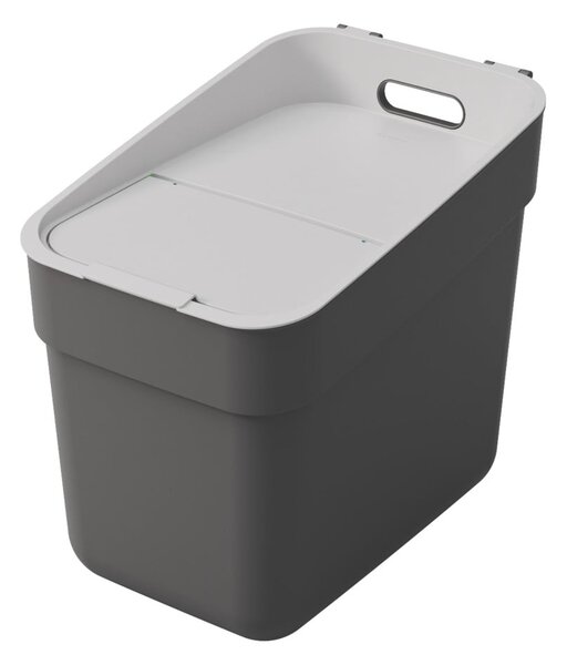 Ciemnoszary kosz na śmieci do segregacji odpadów z plastiku z recyklingu 20 l Ready To Collect – Curver