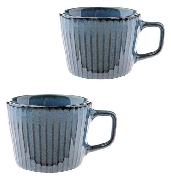 Niebieskie kubki zestaw 2 szt. do cappuccino ceramiczne 190 ml Tone – Dakls