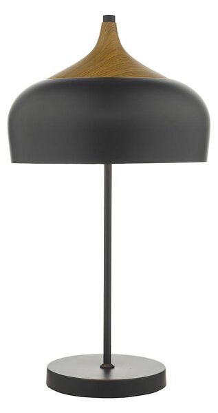 Czarna lampa stołowa Gaucho - metal, drewno