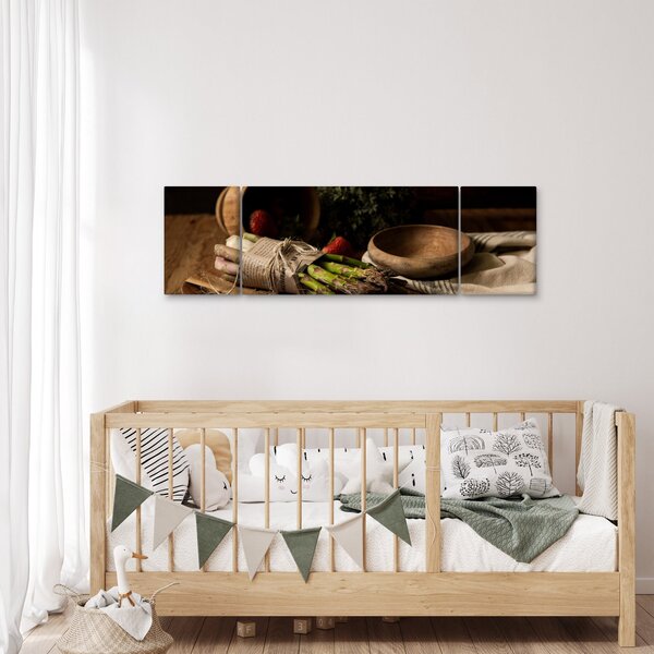 Obraz szparagów na stole (170x50 cm)