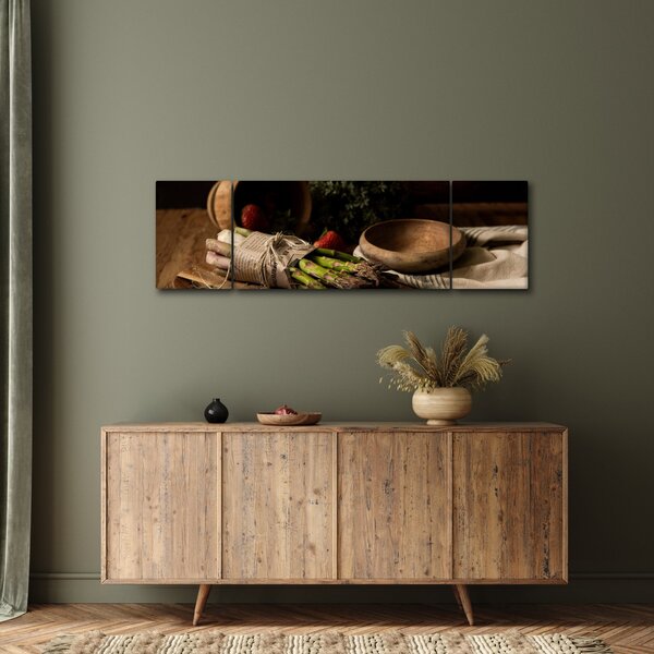 Obraz szparagów na stole (170x50 cm)
