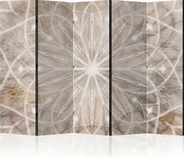 Parawan pokojowy 5-częściowy 225x172 Dwustronny dekoracyjny industrialny zen Szary Mandala Betonowa