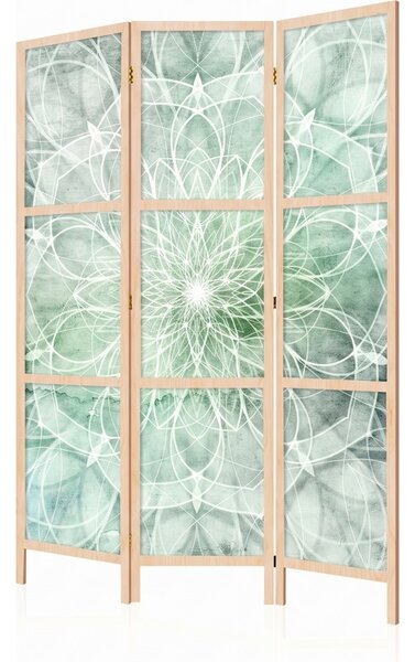Parawan pokojowy 3-częściowy 135x172 drewniany japoński Jednostronny dekoracyjny boho Szary Spokojna Mandala Natury