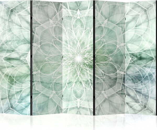 Parawan pokojowy 5-częściowy 225x172 Dwustronny dekoracyjny boho Szary Spokojna Mandala Natury