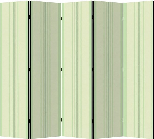 Parawan pokojowy 5-częściowy 225x172 Dwustronny dekoracyjny minimalistyczny Miętowe Pionowe Pasy