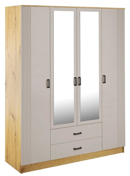 Skandynawska szafa z lustrem dąb artisan + kaszmir L2-T87