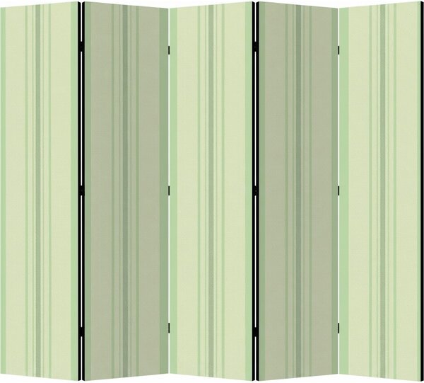 Parawan pokojowy 5-częściowy 225x172 Dwustronny dekoracyjny minimalistyczny Miętowe Pionowe Pasy