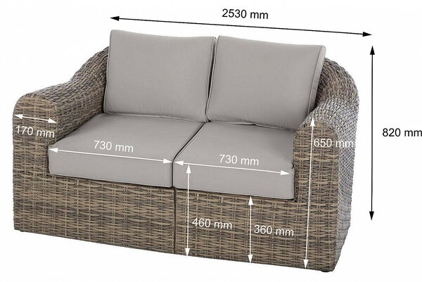 Rattanowy zestaw modułowy BORNEO LUXURY dla 6 osób (brązowy)