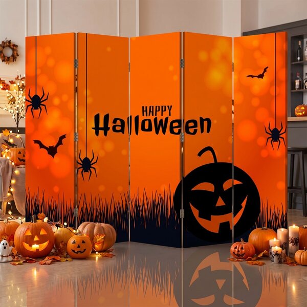 Parawan pokojowy 5-częściowy 225x172 Dwustronny dekoracyjny tematyczny świąteczny Czerwony Radosne Halloween