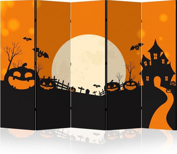 Parawan pokojowy 5-częściowy 225x172 Dwustronny dekoracyjny bajkowy halloween Wielokolorowy Noc Halloween