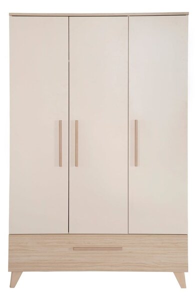 Kremowo-naturalna szafa dziecięca w dekorze dębu 118x190x52 cm Sidney – Roba