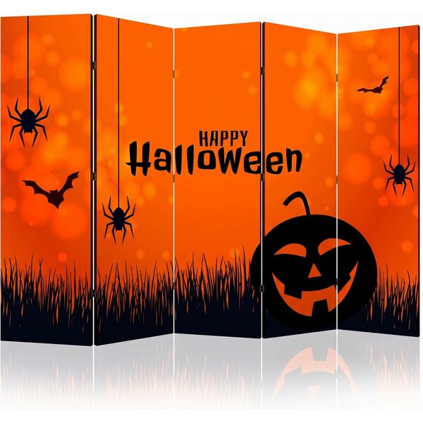 Parawan pokojowy 5-częściowy 225x172 Dwustronny dekoracyjny tematyczny świąteczny Czerwony Radosne Halloween