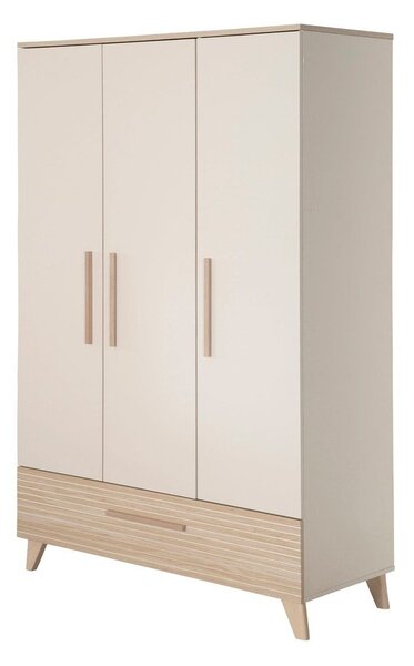 Kremowo-naturalna szafa dziecięca w dekorze dębu 118x190x52 cm Sidney – Roba