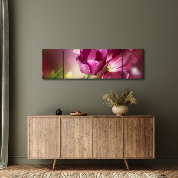 Obraz różowych tulipanów (170x50 cm)