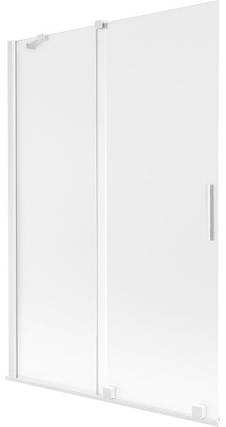 Mexen Velar parawan nawannowy 2-skrzydłowy rozsuwany 120 x 150 cm, szron, biały - 896-120-000-31-20