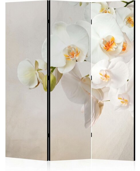 Parawan pokojowy 3-częściowy 135x172 Dwustronny dekoracyjny elegancki romantyczny Kremowy Białe Orchidee Spa