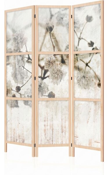 Parawan pokojowy 3-częściowy 135x172 drewniany japoński Jednostronny dekoracyjny vintage shabby chic Kremowy
